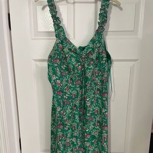 Lucky Paris Floral Zip-Up Slit Dress Size L